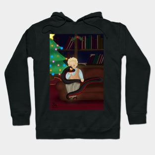 Aziraphale and Crowley Christmas kiss Hoodie